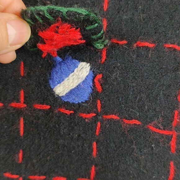 Cambridge Dry Goods Company Boiled Wool Embroidered Christmas Vest Size L - Picture 6 of 16